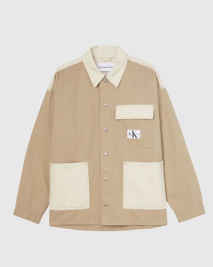 Calvin Klein Camicia Multitasche Oversize Blu Uomo