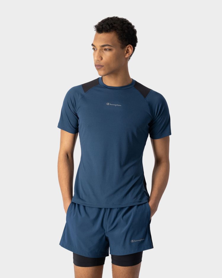 Champion T-Shirt Girocollo Blu Uomo