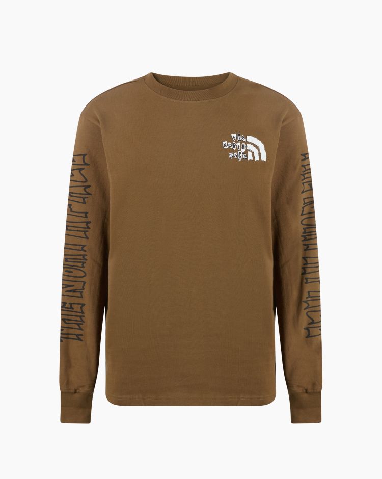 The North Face T-Shirt Manica Lunga Printed Heavyweight Verde Uomo