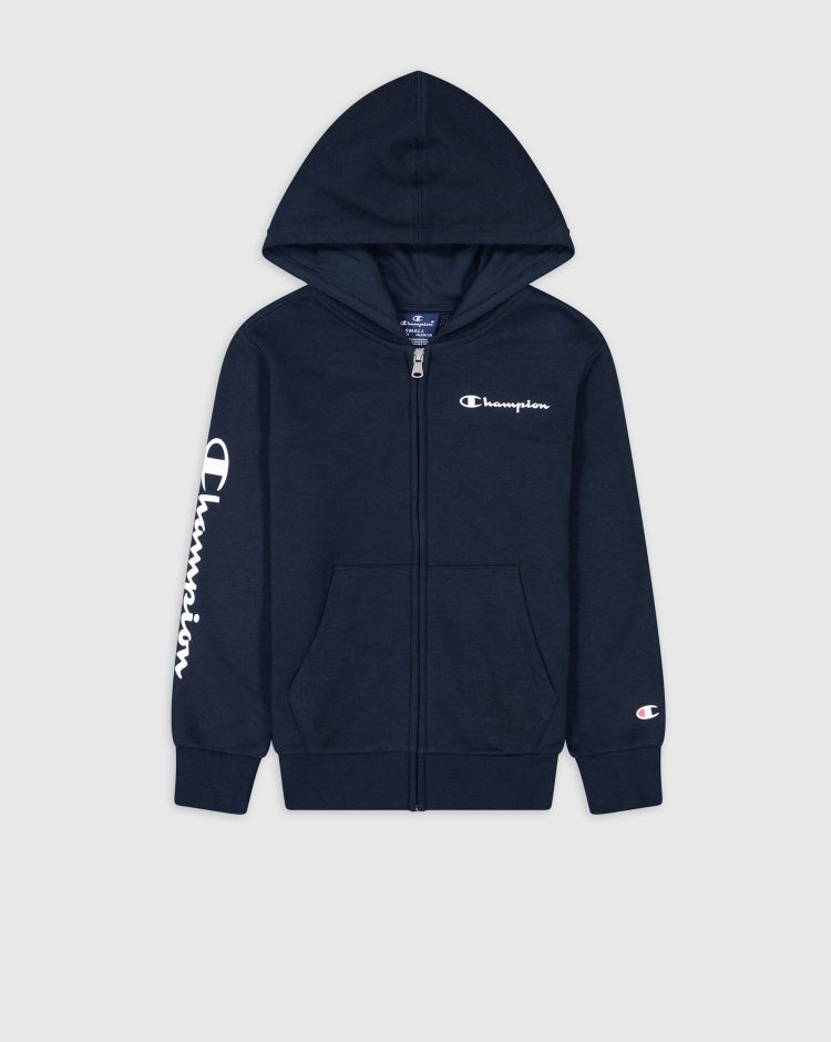 Champion Felpa Con Cappuccio Leggera Con Zip - Bambino Blu Bambino
