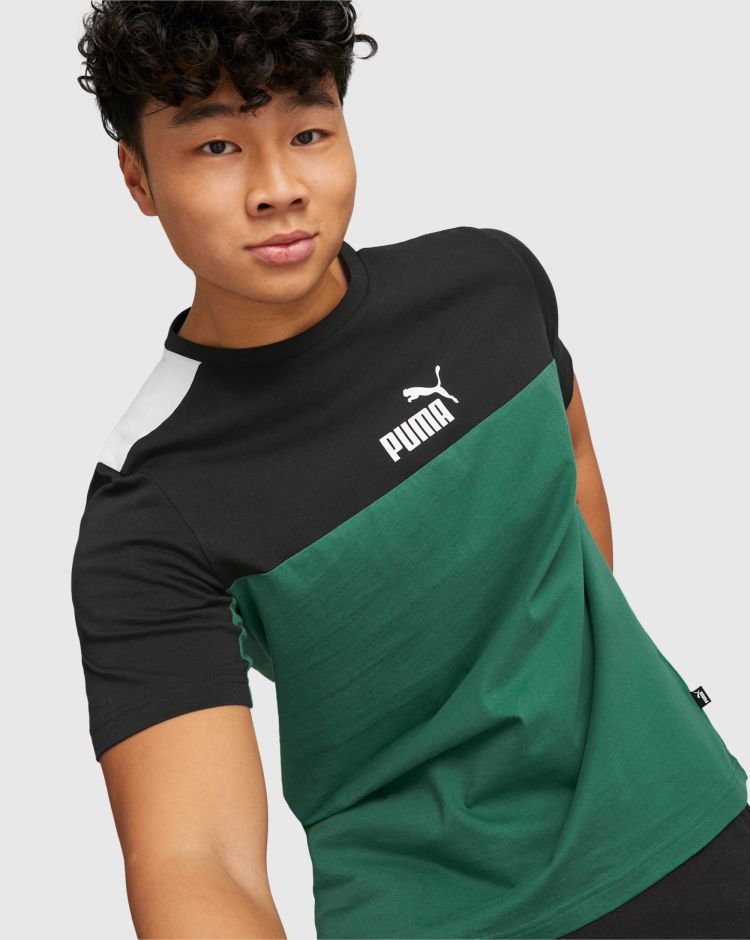 Puma T-shirt Essentials+ Block Verde Uomo