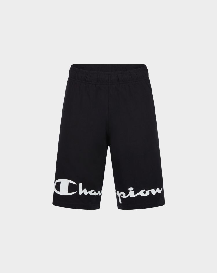 Champion Shorts Jersey Big Logo Orizzontale Nero Uomo