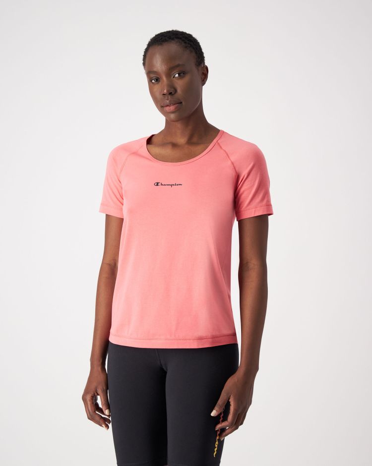 Champion Crewneck T-Shirt C-Sport Rosa Donna