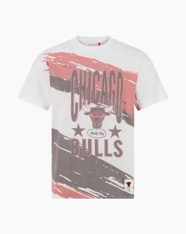 Mitchell&Ness T-Shirt Chicago Bulls NBA Paintbrush Sublimated Rosso Uomo