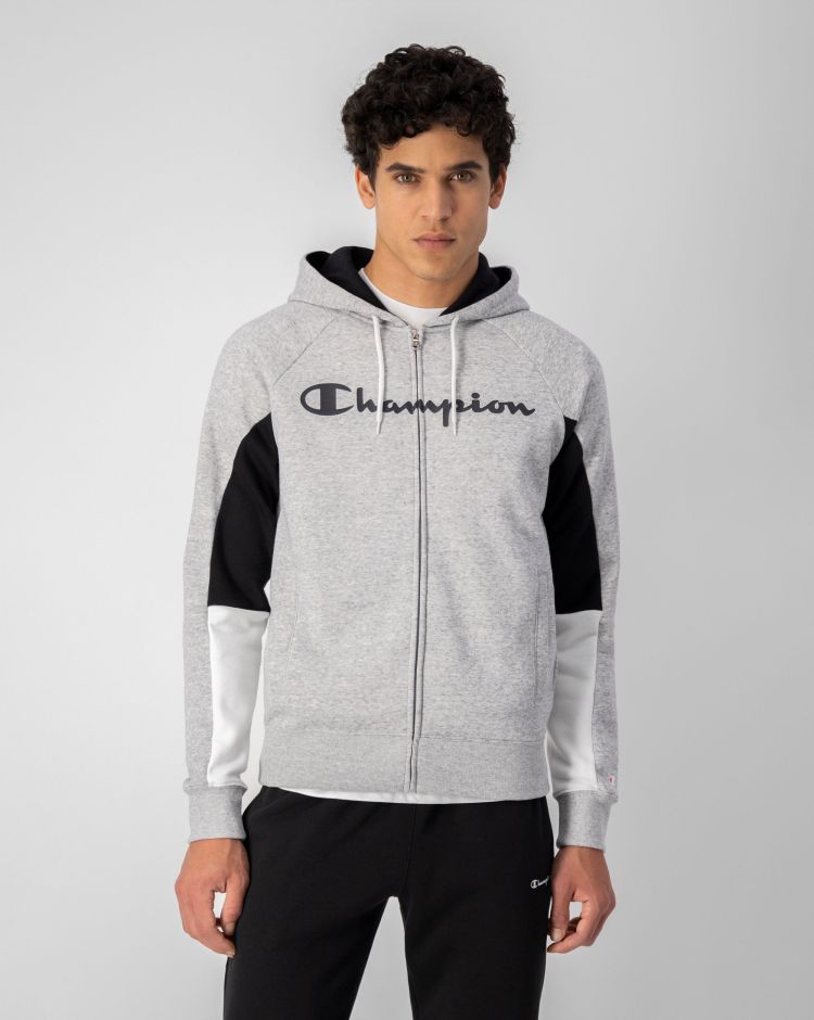 Champion Tuta con Felpa Cappuccio Full Zip Grigio Uomo