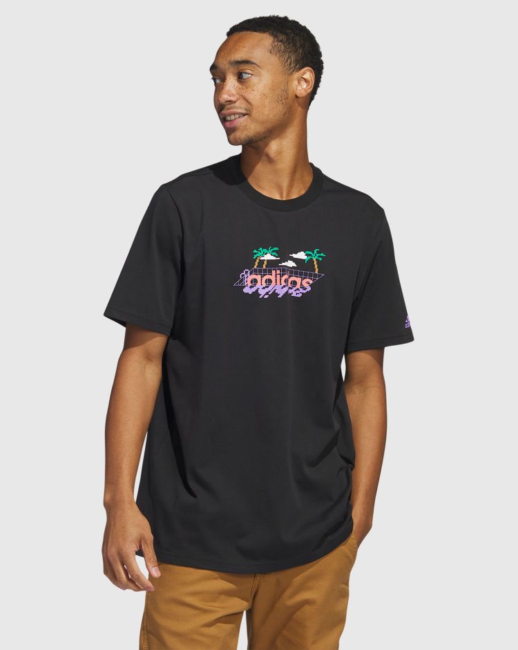 Adidas T-shirt Linear Beach-Bit Nero Uomo