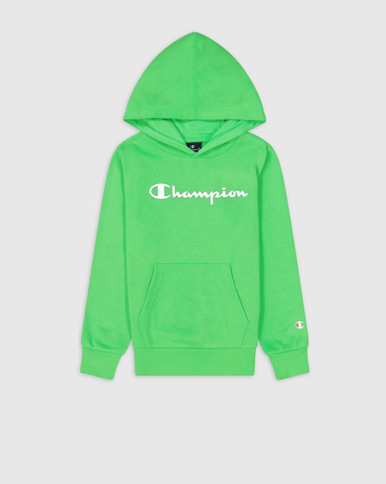 Champion Felpa Con Cappuccio E Logo Verde Bambino