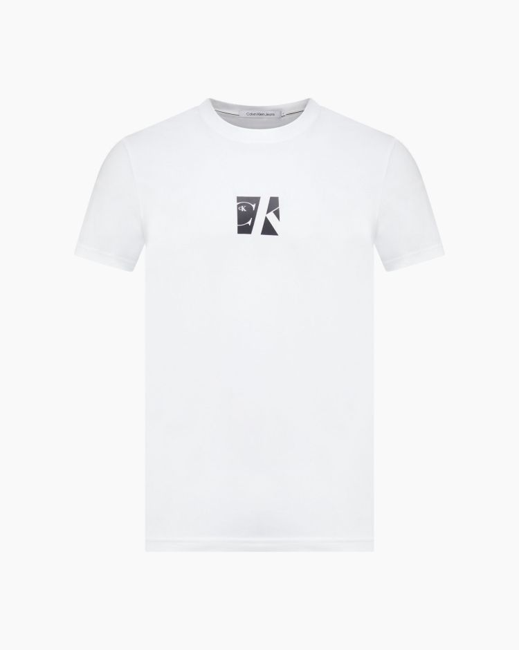 Calvin Klein T-Shirt Small Center Box Bianco Uomo