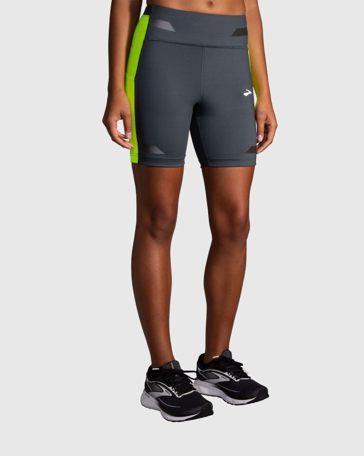 Brooks Run Visible 6" Short Tight Grigio Donna