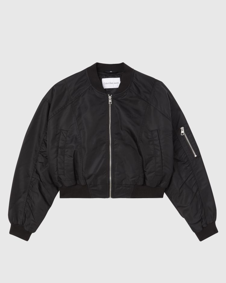 Calvin Klein Giacca Crop Bomber Nero Donna