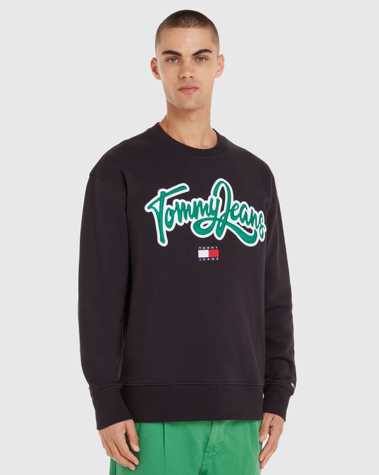 Tommy Hilfiger Felpa College Pop Girocollo Nero Uomo