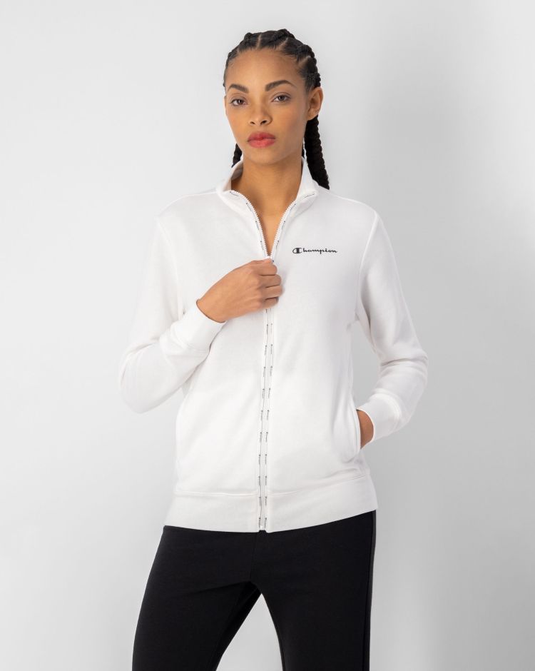 Champion Tuta Full Zip Con Logo Bianco Donna