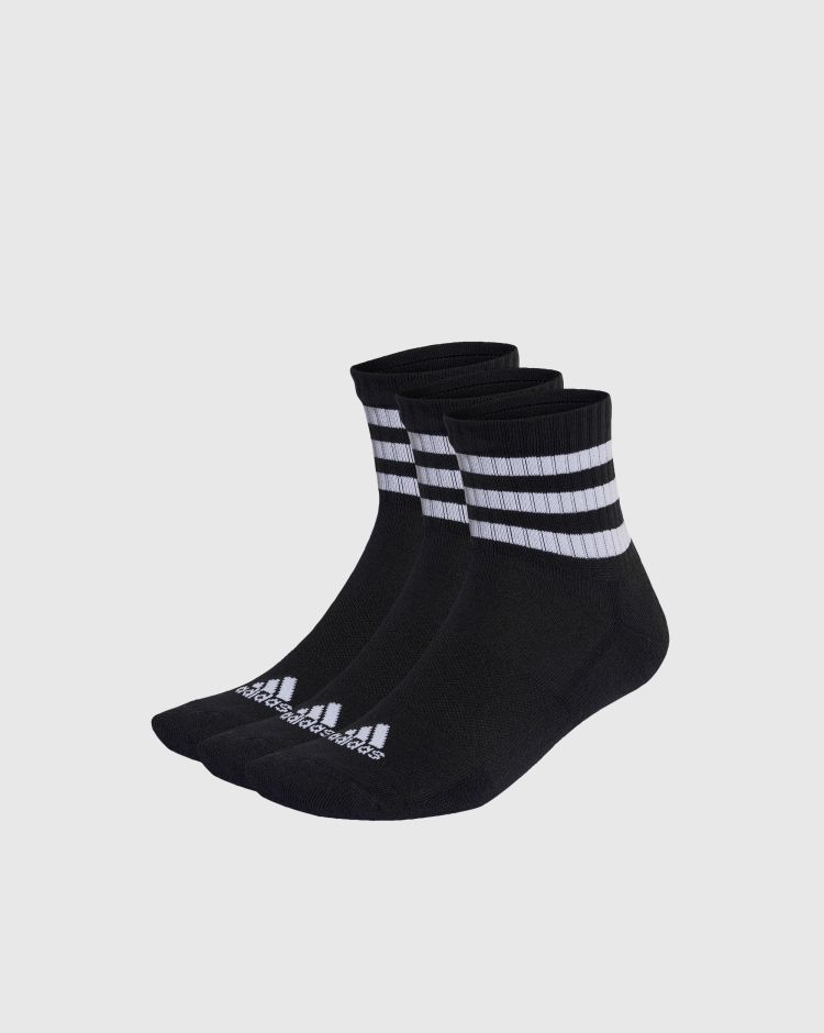 Adidas Calze 3-Stripes Cushioned Sportswear Mid-Cut (3 paia) Nero