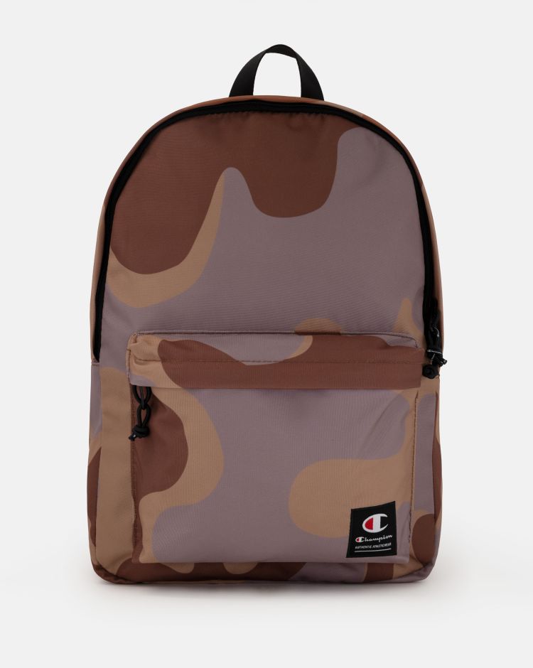 Champion Zaino Mimetico Con Etichetta In Jacquard Marrone Unisex