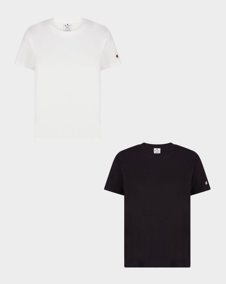 Champion Pack Da Due T-Shirt Girocollo AC Bianco Donna
