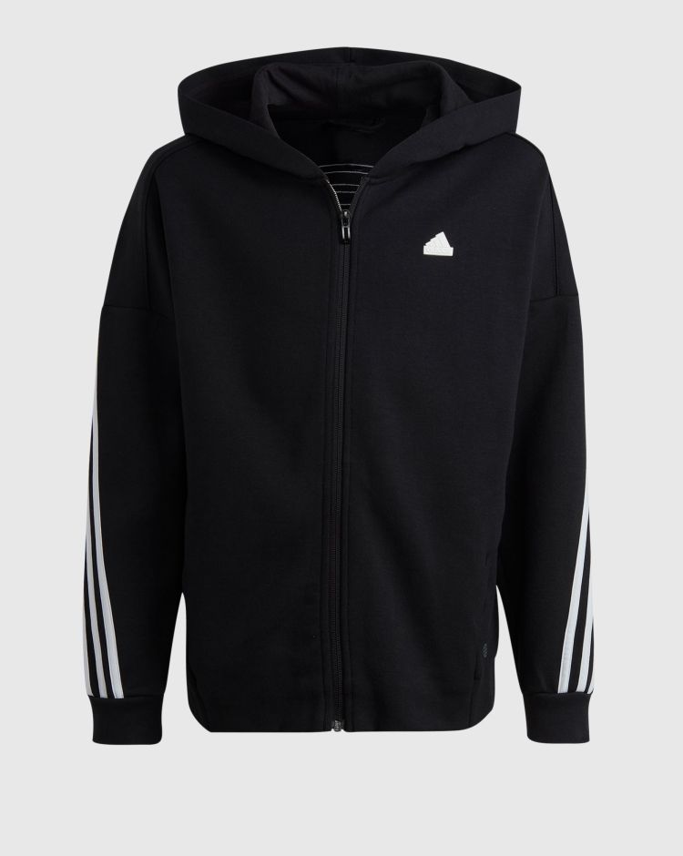 Adidas Giacca da allenamento Future Icons 3-Stripes Full-Zip Hooded Nero Bambino
