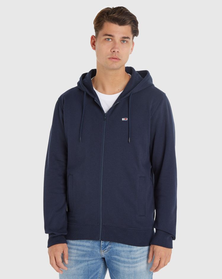 Tommy Hilfiger Felpa Full Zip Back Linear Blu Uomo