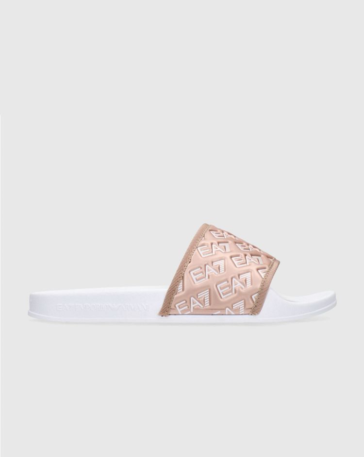 Emporio Armani EA7 Ciabatte All Over Bianco Donna