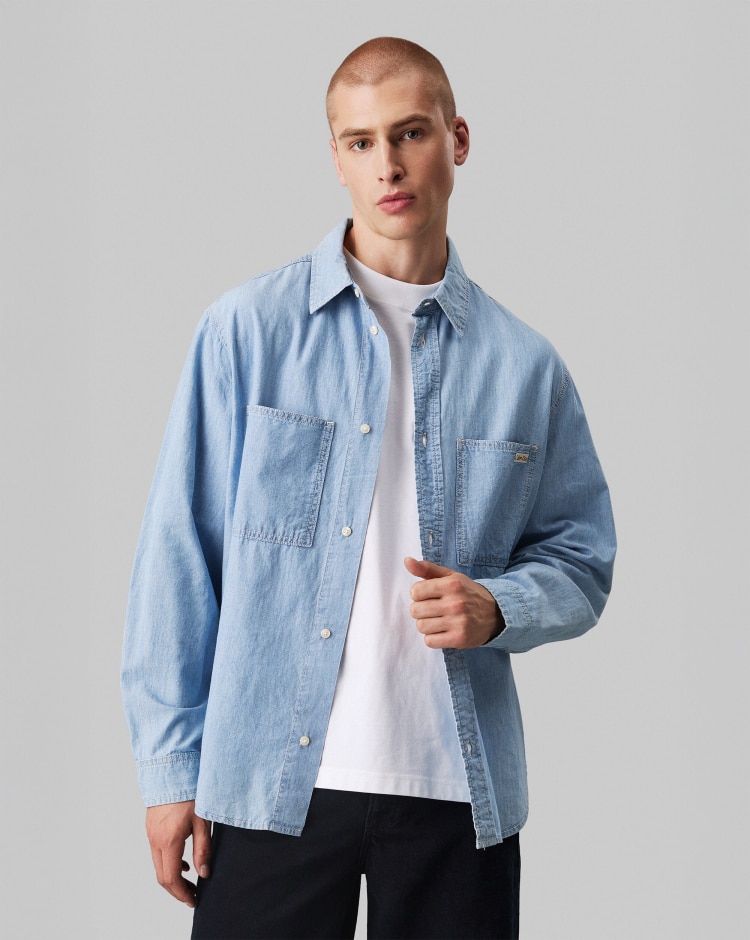 Camicia Easy Chambray Blu Uomo