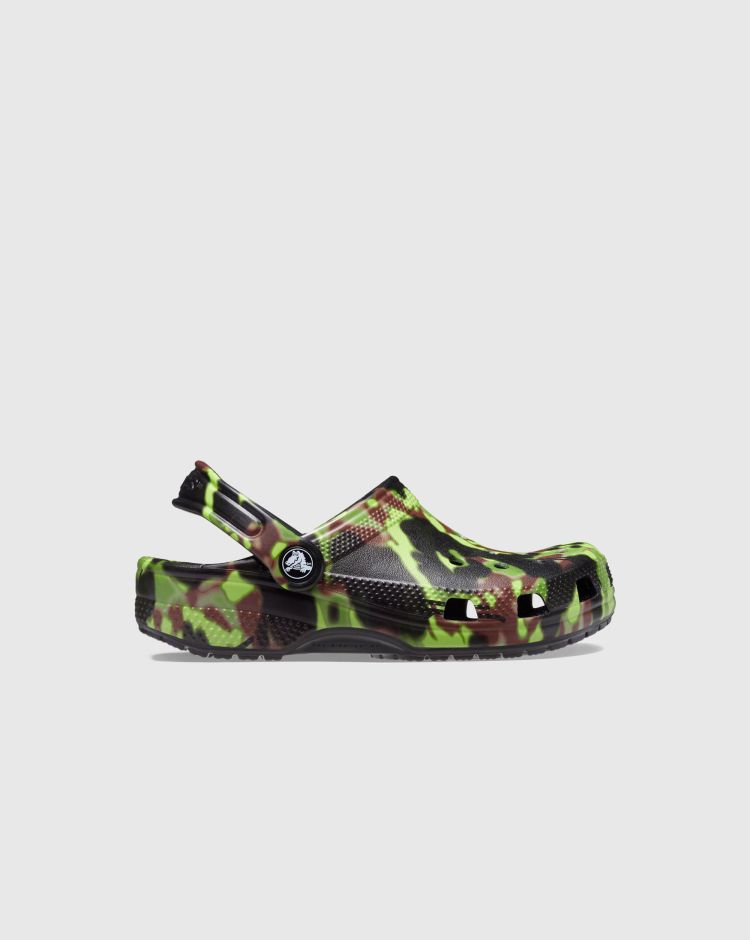 Crocs Classic Spray Camo Clog Nero Bambino
