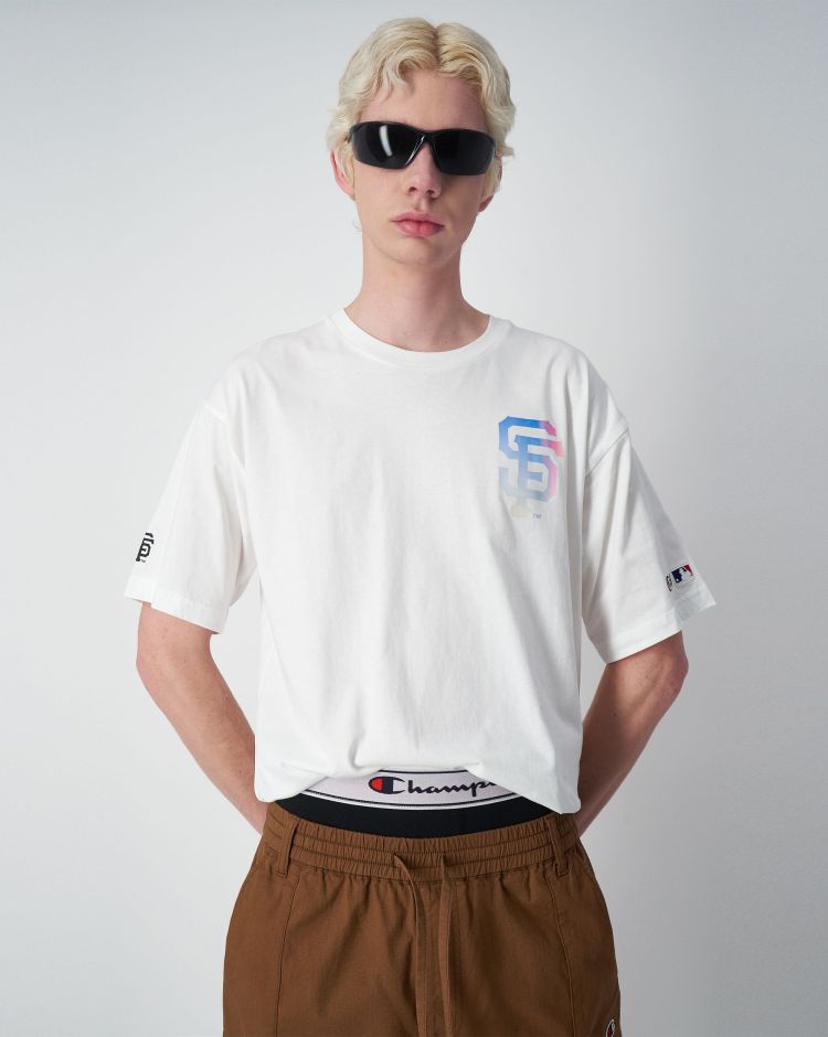 Champion T-Shirt In Cotone MLB Bianco Uomo