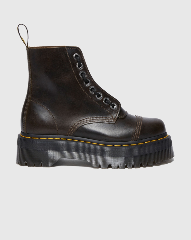 Stivali Platform Sinclair in Pelle Orleans Marrone Donna
