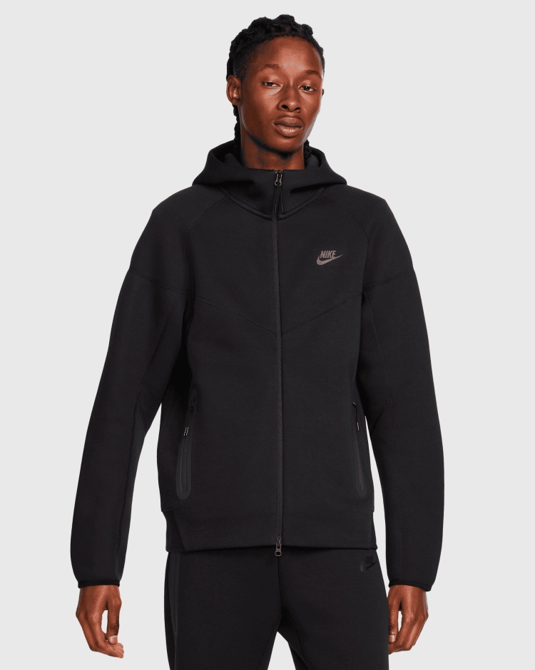 Nike Felpa Con Cappuccio Windrunner Tech Fleece Full Zip Nero Uomo