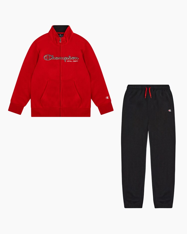 Champion Tuta con zip e logo Rosso Bambino