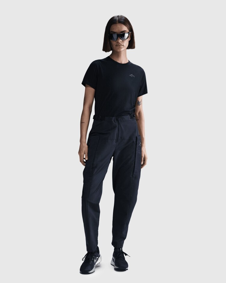 Top da running a manica corta Dri-FIT Nero Donna