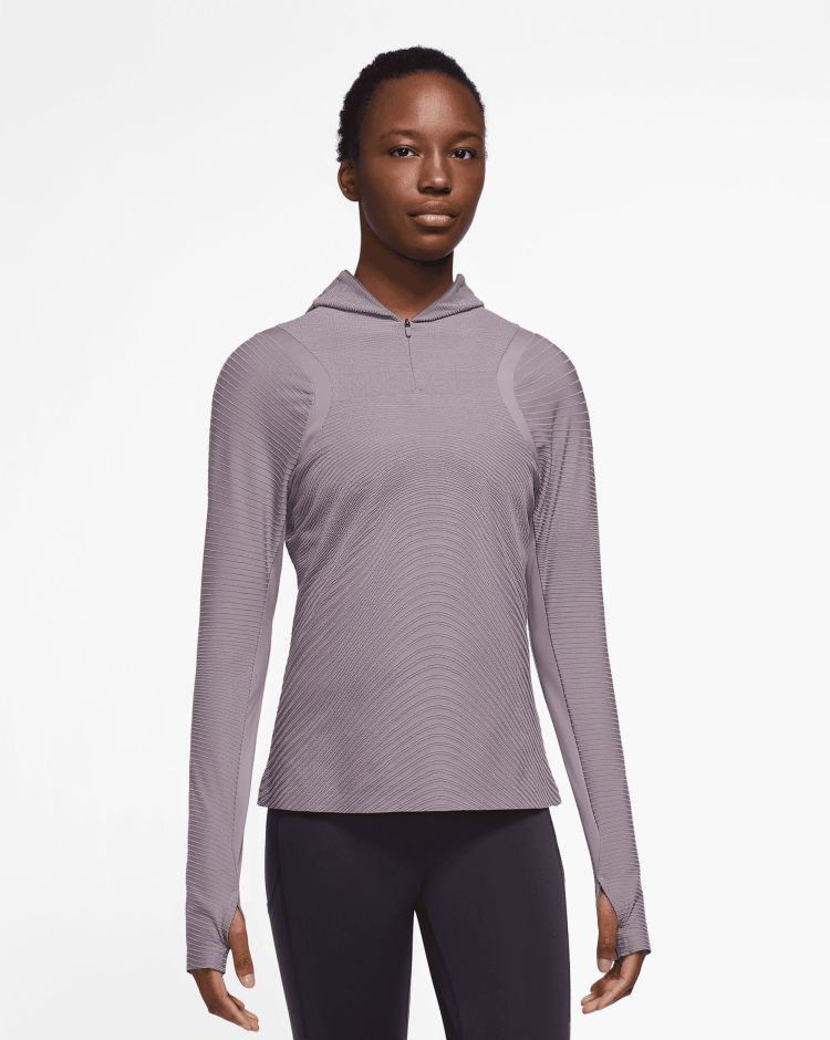 Nike T-Shirt Manica Lunga Therma-FIT ADV Run Division Grigio Donna