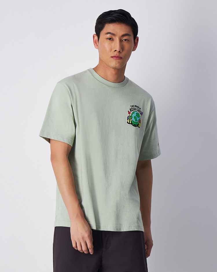 Champion T-Shirt Girocollo Eco Future Graphic Verde Uomo