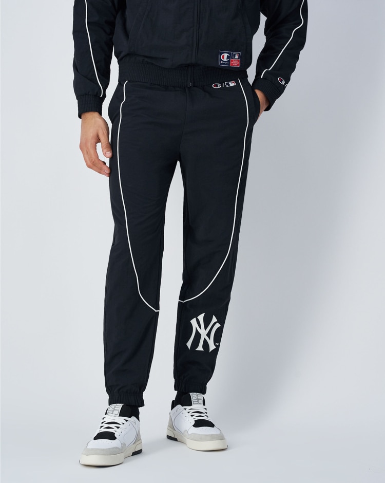 Champion x MLB Pantaloni In Nylon Ricamati New York Yankees Nero Uomo