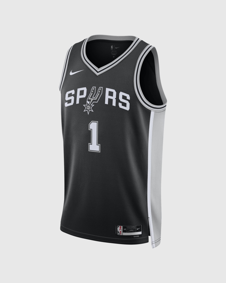 Nike NBA Canotta San Antonio Spurs Icon Edition - Wembanyama Nero Uomo