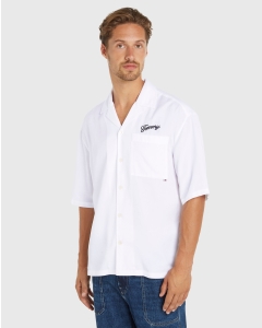Tommy Hilfiger Camicia Relaxed Fit Graphic Resort Bianco Uomo