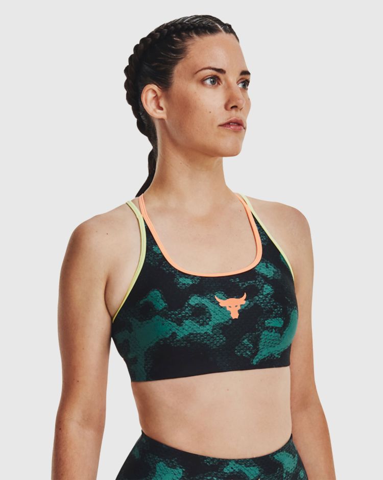 Under Armour Bra Project Rock Crossback Verde Donna