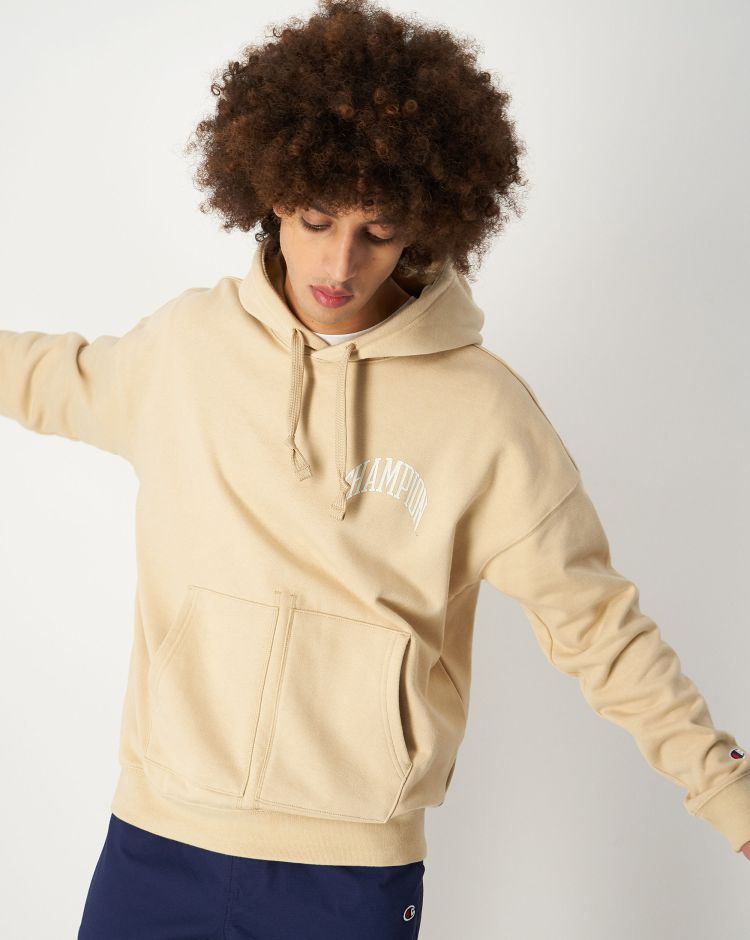 Champion Felpa Con Cappuccio Misto Cotone Marrone Uomo