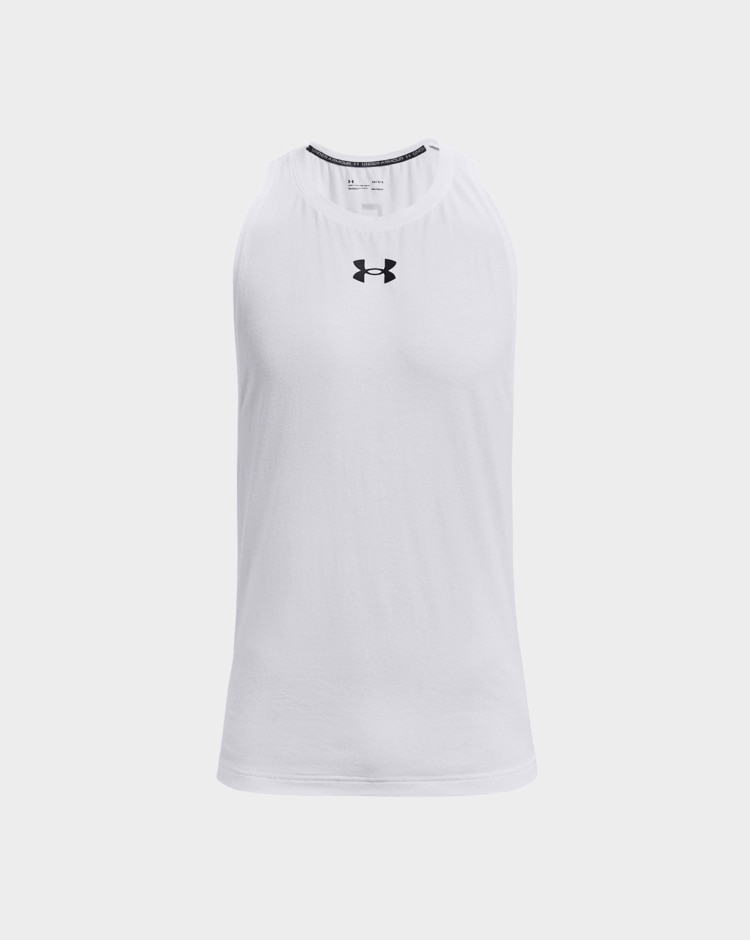 Under Armour Baseline Cotton Tank Bianco Uomo