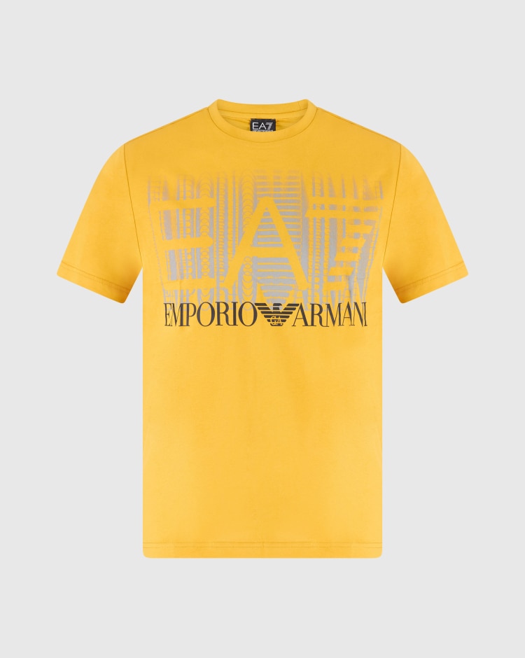 Emporio Armani EA7 T-Shirt Girocollo Monogram Giallo Uomo