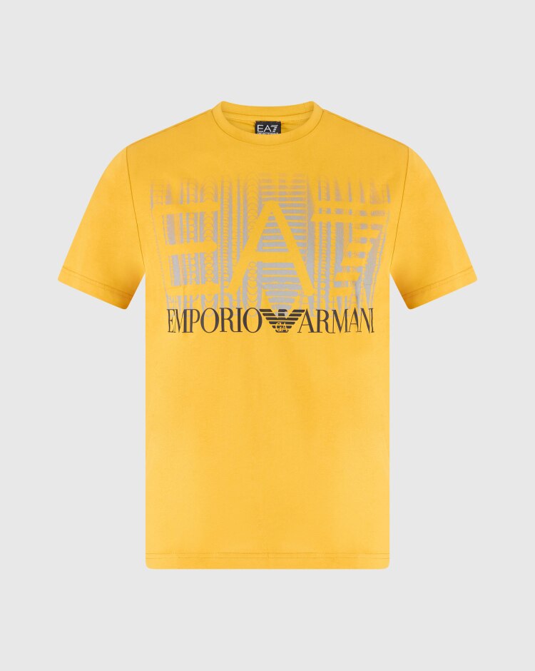 Emporio Armani EA7 T-Shirt Girocollo Monogram Giallo Uomo