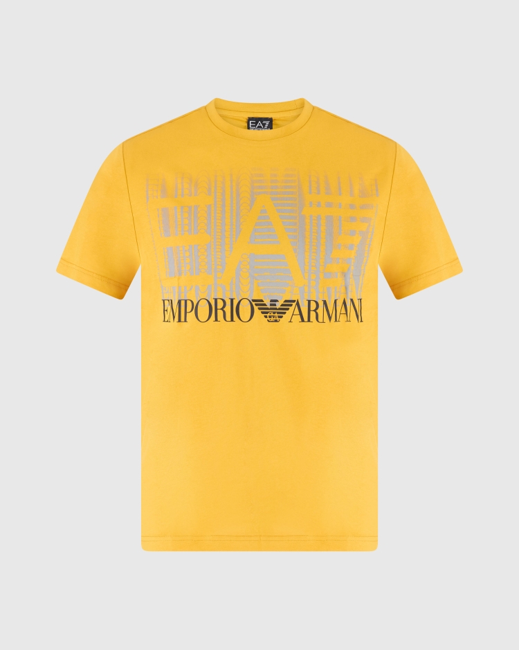 Emporio Armani EA7 T-Shirt Girocollo Monogram Arancio Uomo