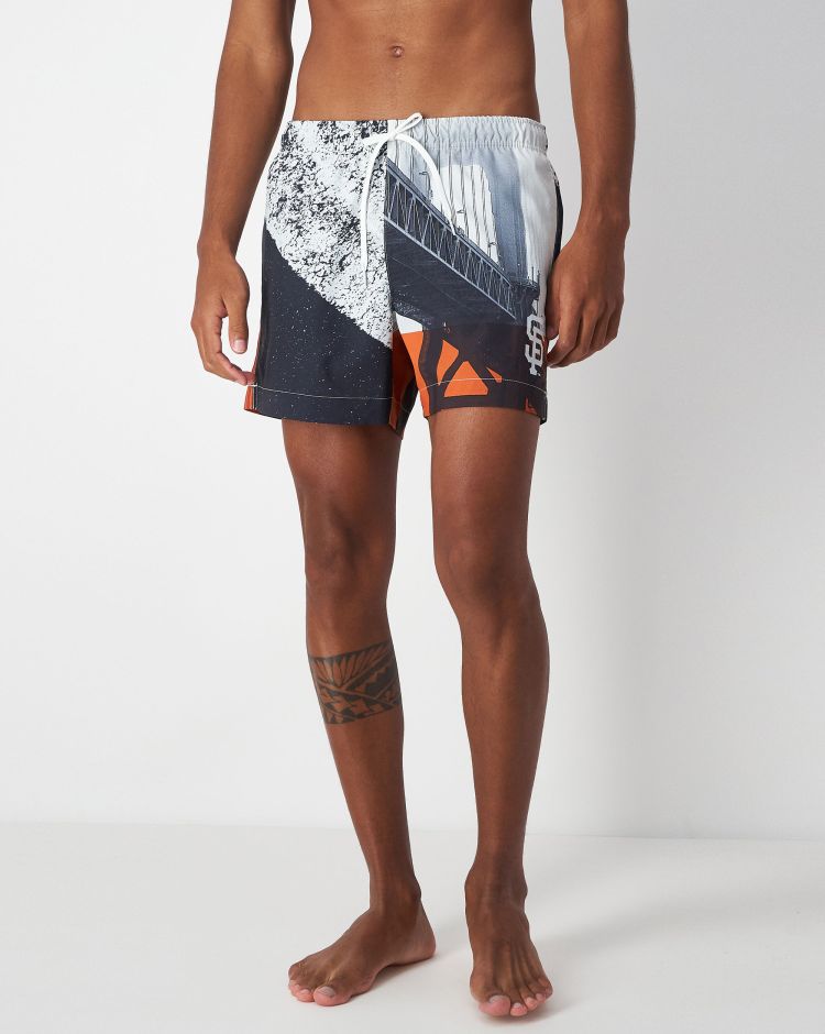 Champion Shorts Con Stampa All-Over MLB Bianco Uomo