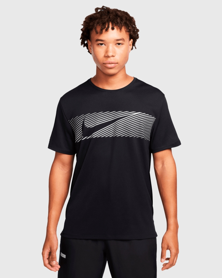 Nike Miler Flash T-Shirt Dri-FIT UV Nero Uomo