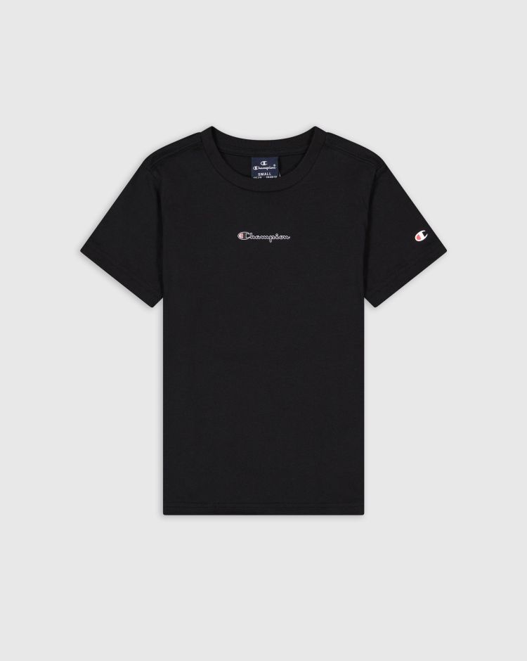 Champion T-shirt stampa logo Nero Bambino