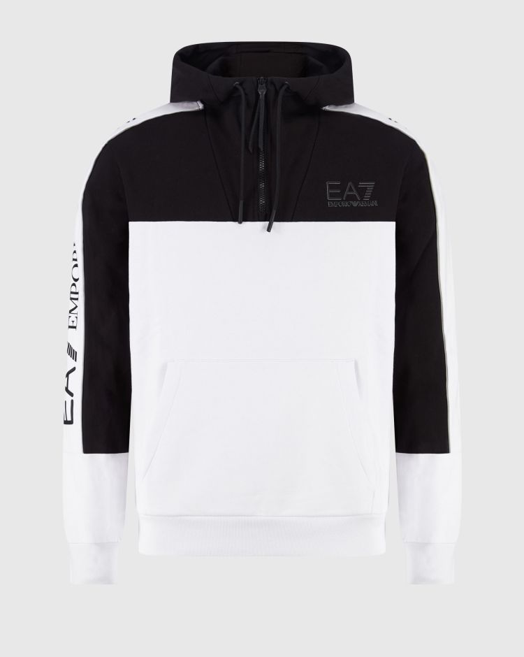 Emporio Armani EA7 Felpa Train Athletic Colour Block Bianco Uomo
