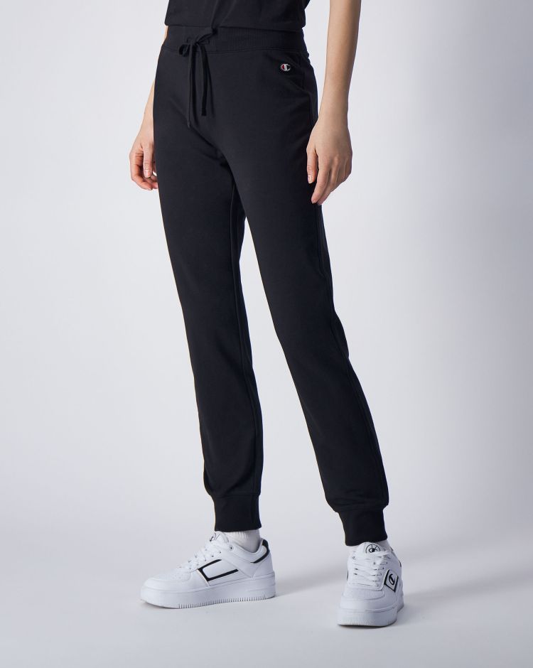 Champion Pantaloni Regular Fit Con Polsino e C-Logo Nero Donna