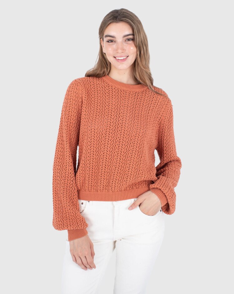 Hurley Maglione Girocollo Rebel Heart Arancio Donna