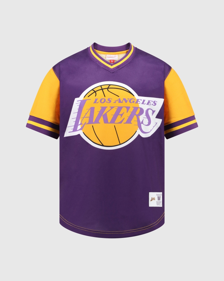 Mitchell&Ness NBA Jumbotron 3.0 T-Shirt Con Scollo a V Los Angeles Lakers Uomo