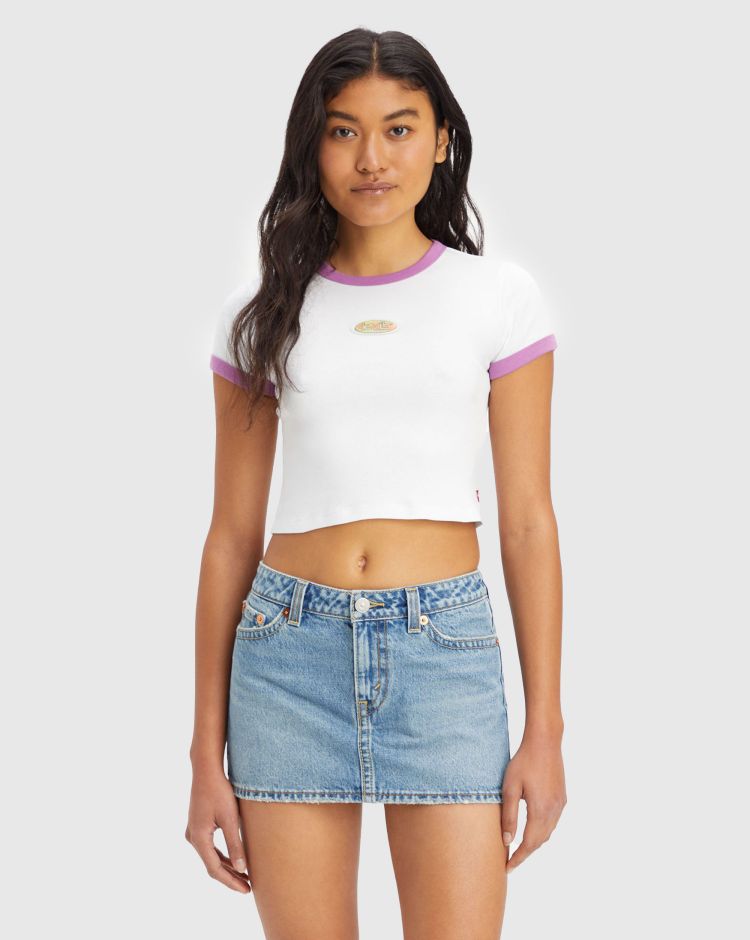 Levi's T-Shirt Graphic Ringer Mini Bianco Donna