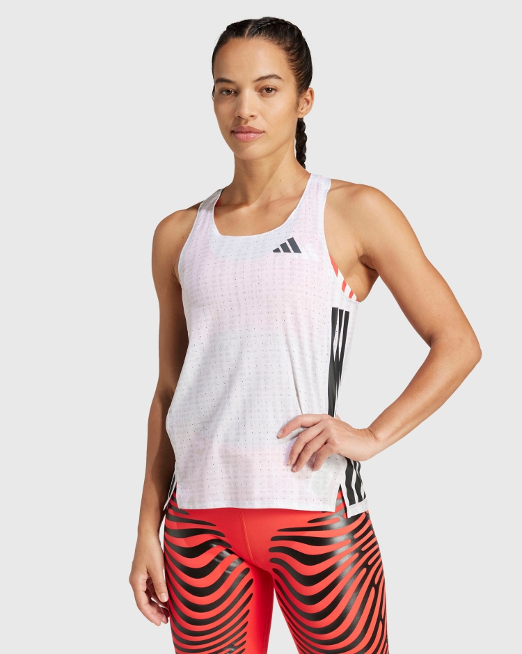 Canotta da Running Adizero Bianco Donna