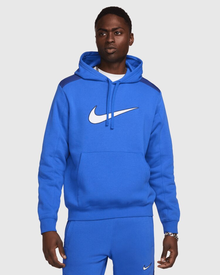 Nike Felpa Con Cappuccio BB Fleece Blu Uomo
